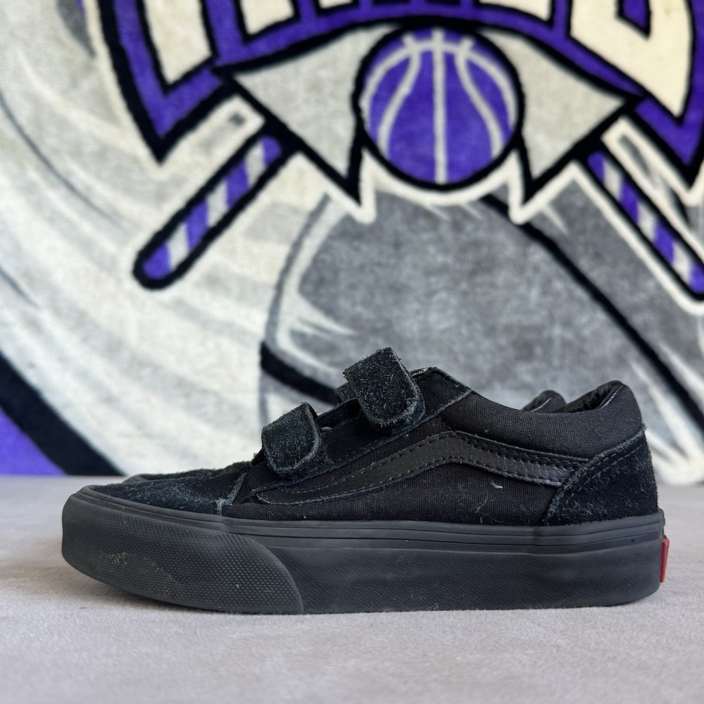 Size 1.5y - VANS Old Skool V Black/Black Kids Shoes Youth